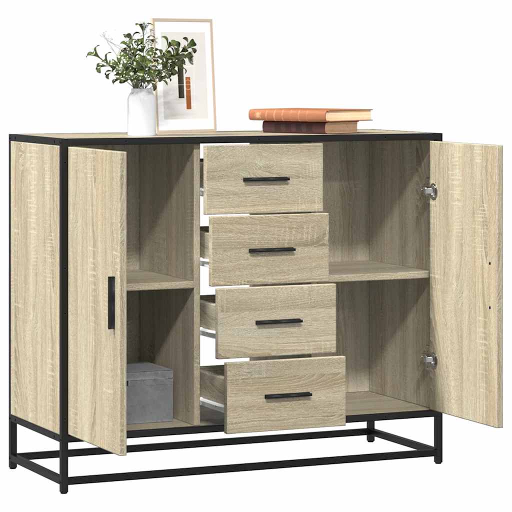 Komoda sonoma hrast 92x35x76 cm izrađeno drvo