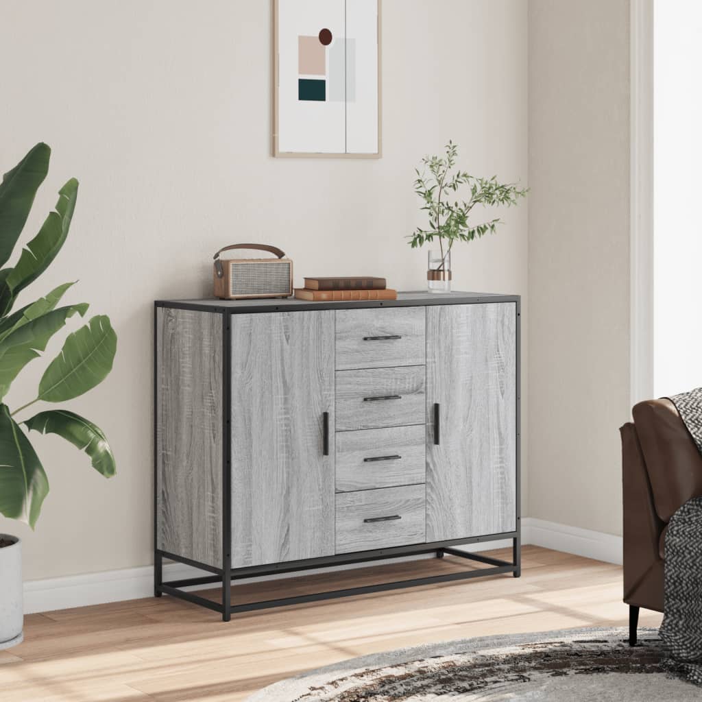 Komoda Siva Sonoma 92x35x76 cm Konstruirano drvo