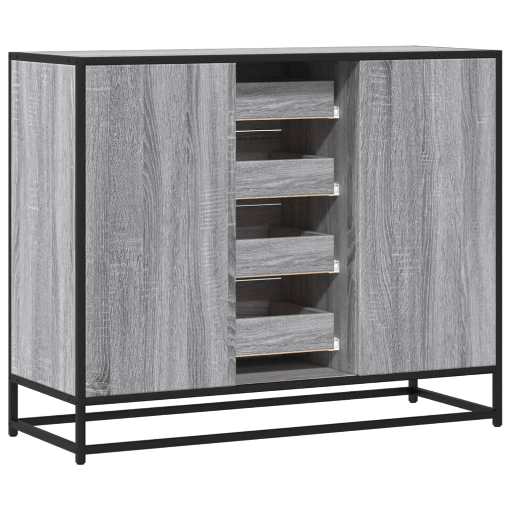 Komoda Siva Sonoma 92x35x76 cm Konstruirano drvo