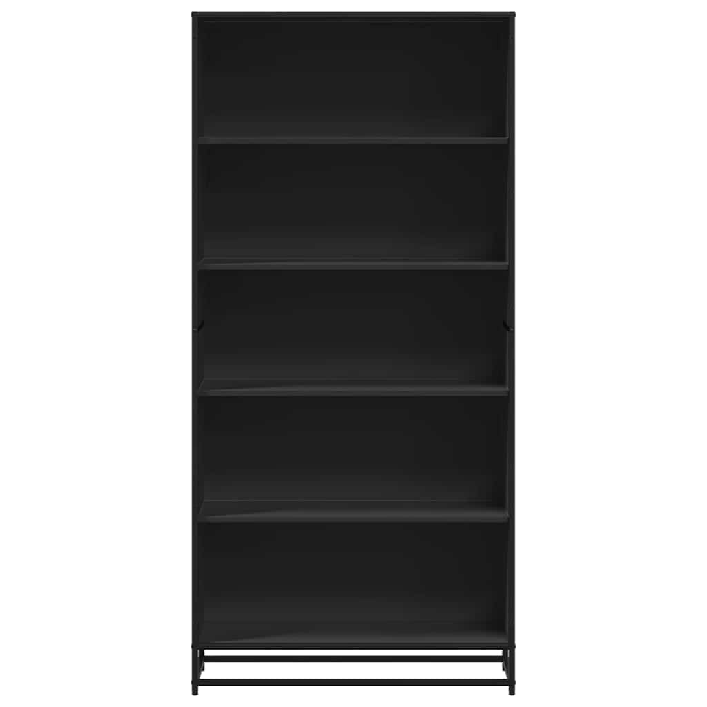 Polica za knjige crna 80,5x35x170,5 cm izrađeno drvo