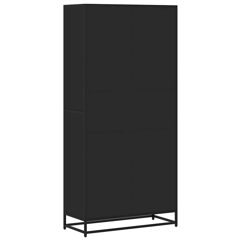 Polica za knjige crna 80,5x35x170,5 cm izrađeno drvo