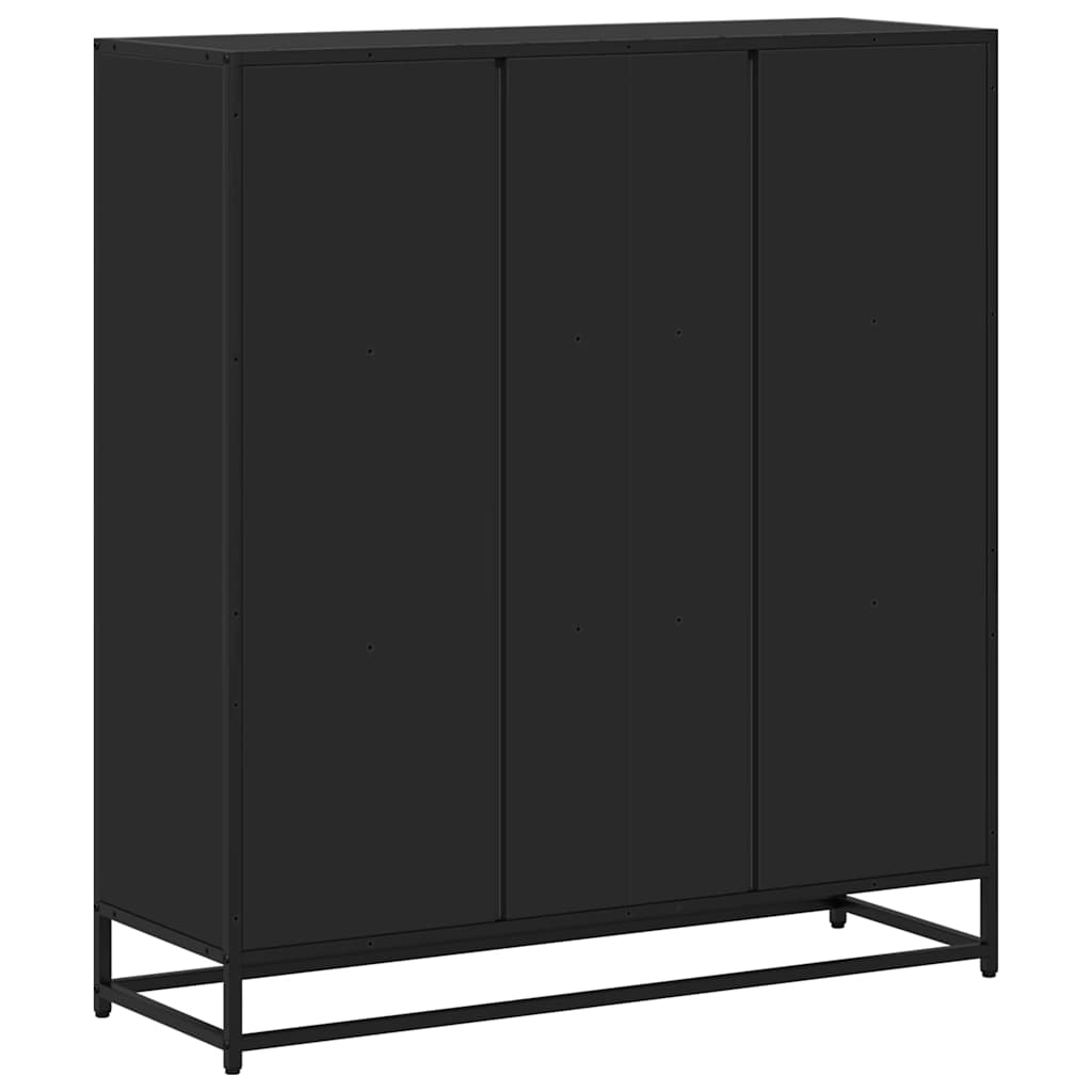 Polica za knjige crna 97,5x33x107,5cm Konstruirano drvo i metal