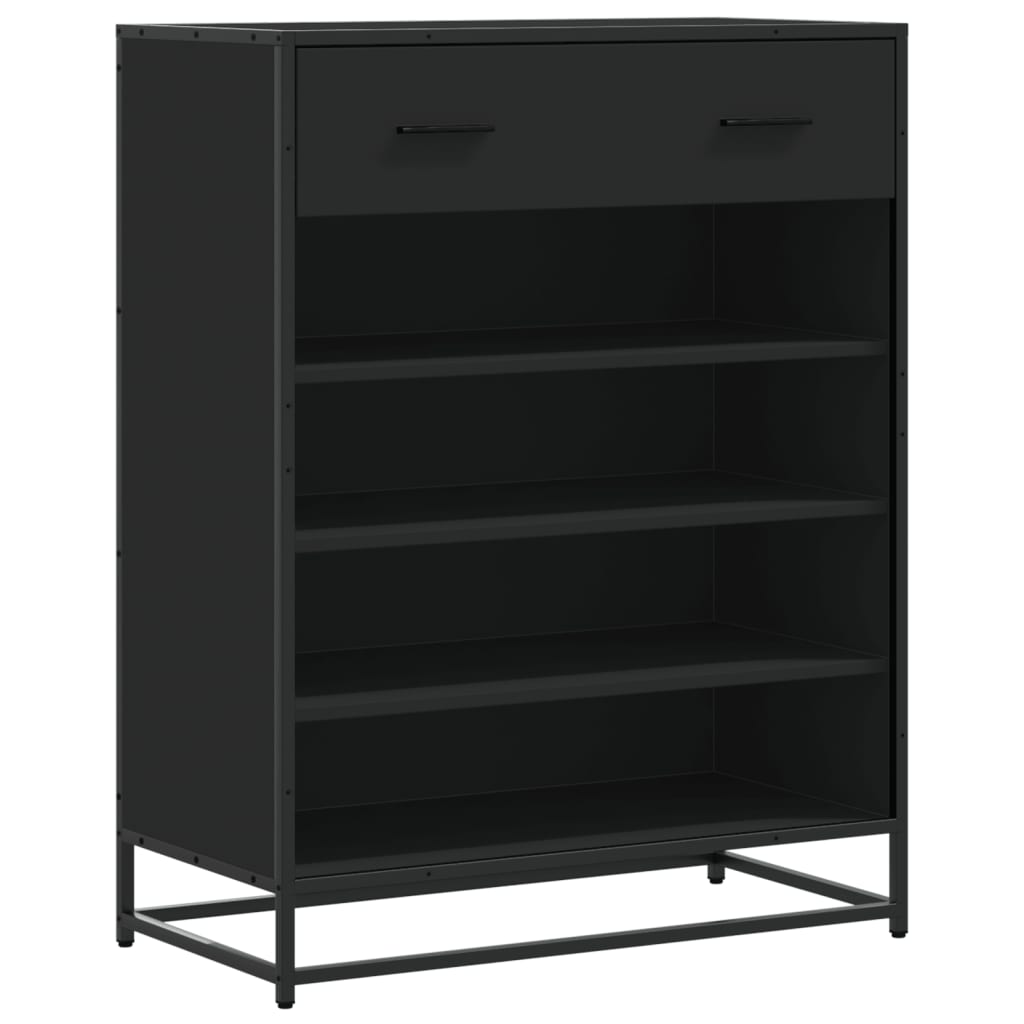 Ormarić za cipele crni 75x38x97,5 cm Konstruirano drvo i metal