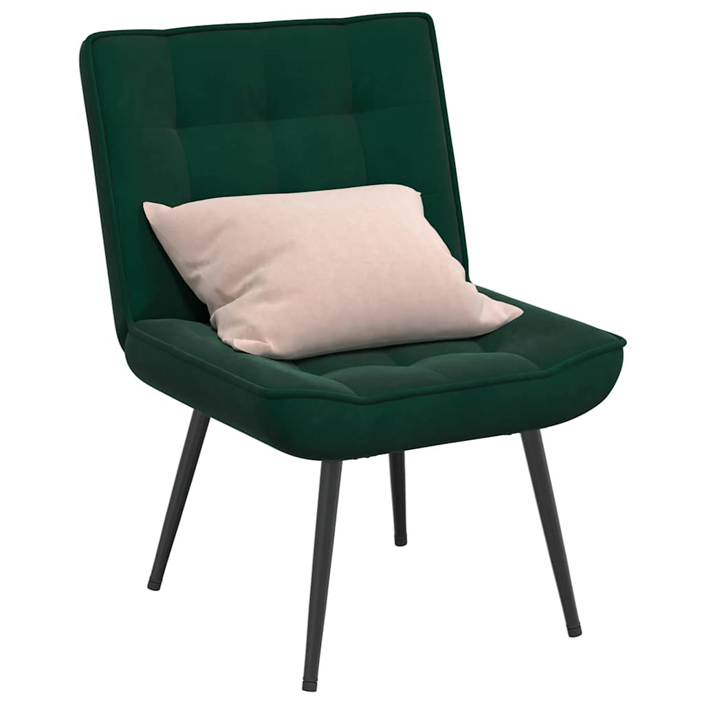 Stolica za opuštanje tamno zelena 64x74x84 cm baršun