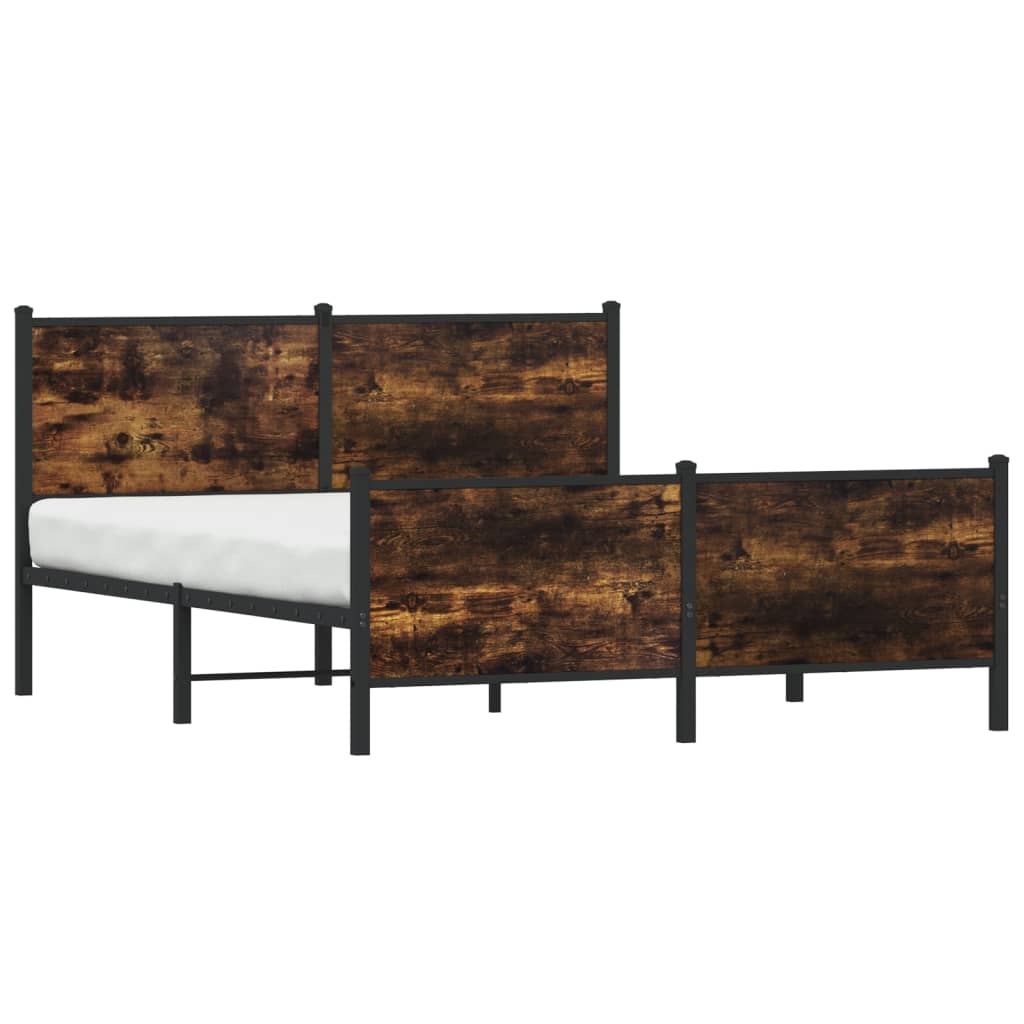 Metalni okvir kreveta bez madraca boja hrasta 140x190 cm