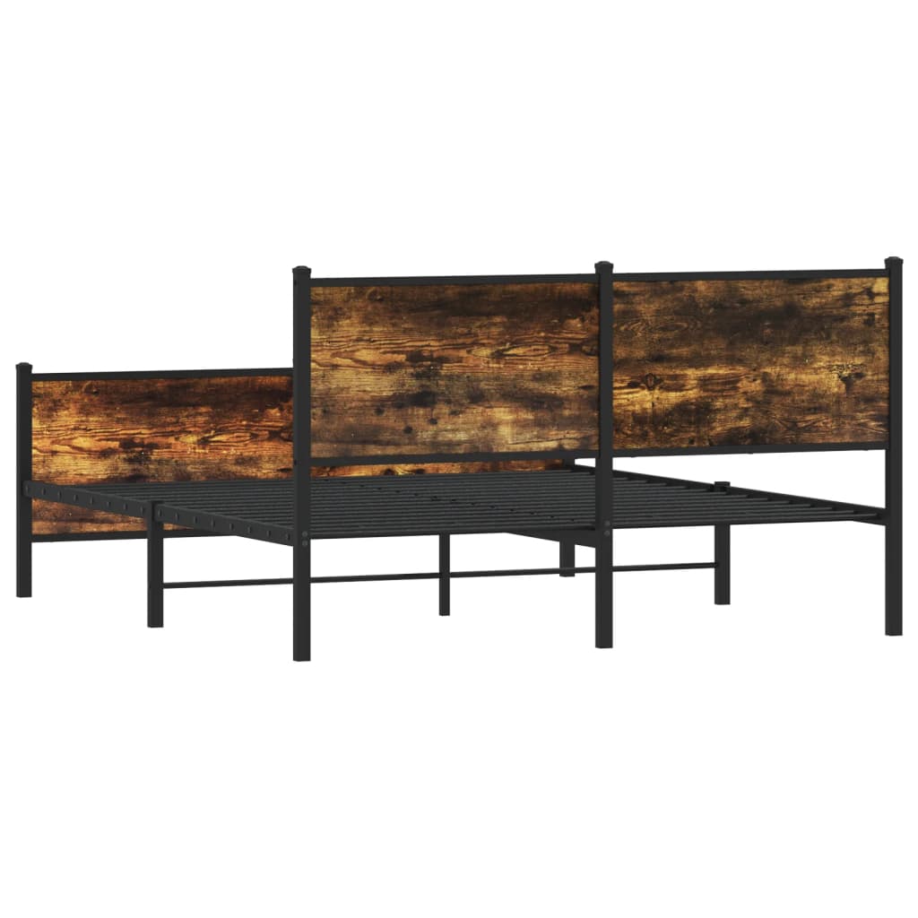 Metalni okvir kreveta bez madraca boja hrasta 140x190 cm