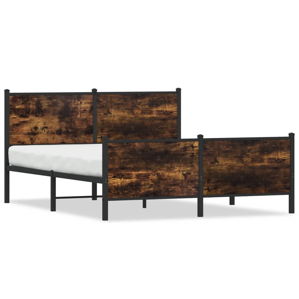Metalni okvir kreveta bez madraca boja hrasta 140x200 cm