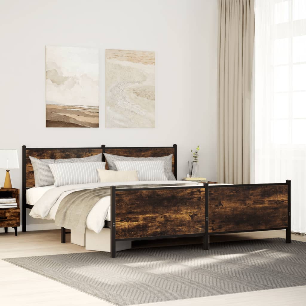 Metalni okvir kreveta bez madraca boja hrasta 180x200 cm