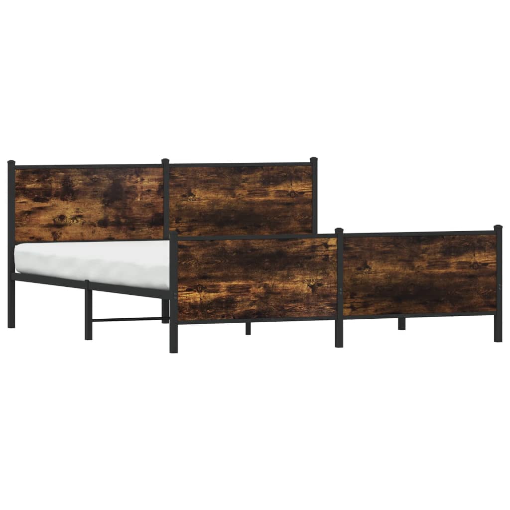 Metalni okvir kreveta bez madraca boja hrasta 193x203 cm