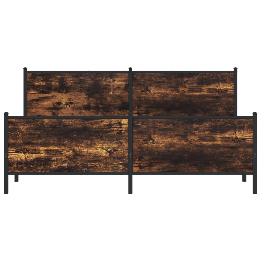 Metalni okvir kreveta bez madraca boja hrasta 193x203 cm