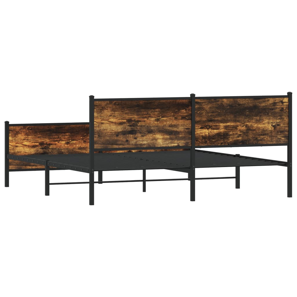 Metalni okvir kreveta bez madraca boja hrasta 193x203 cm