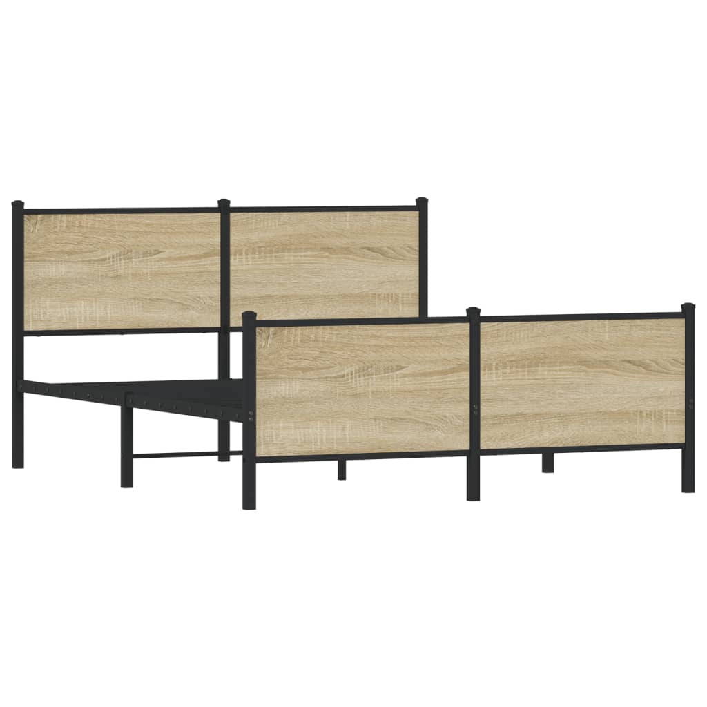 Metalni okvir kreveta bez madraca boja hrasta sonome 140x190 cm
