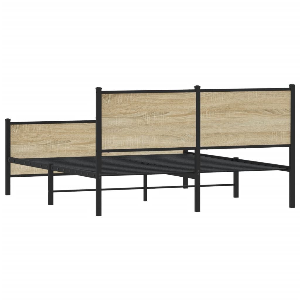 Metalni okvir kreveta bez madraca boja hrasta sonome 160x200 cm