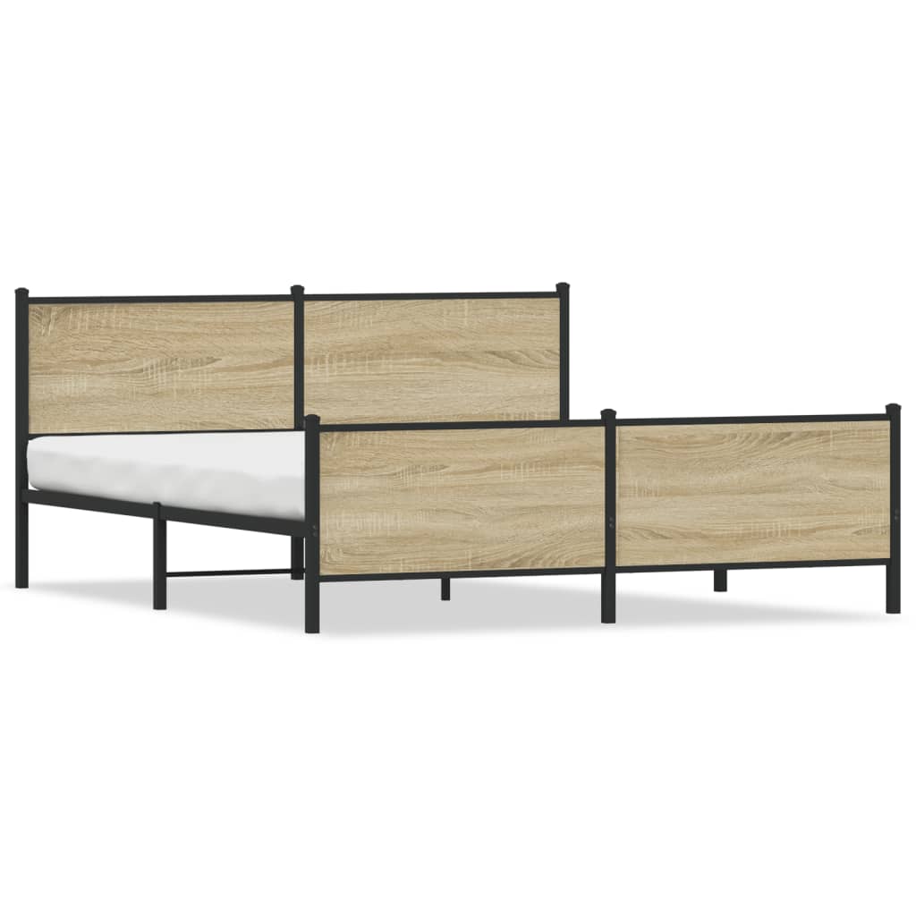 Metalni okvir kreveta bez madraca boja hrasta sonome 200x200 cm