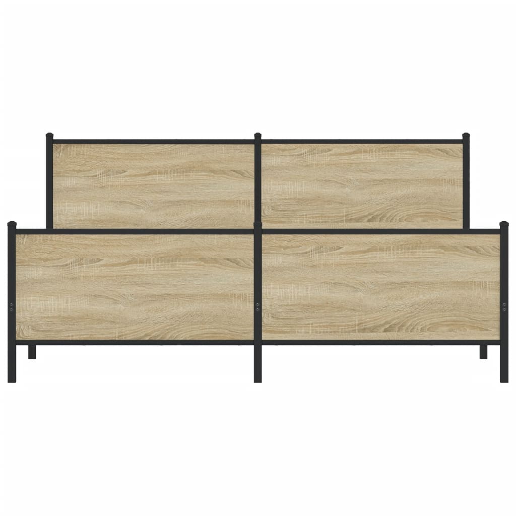Metalni okvir kreveta bez madraca boja hrasta sonome 200x200 cm