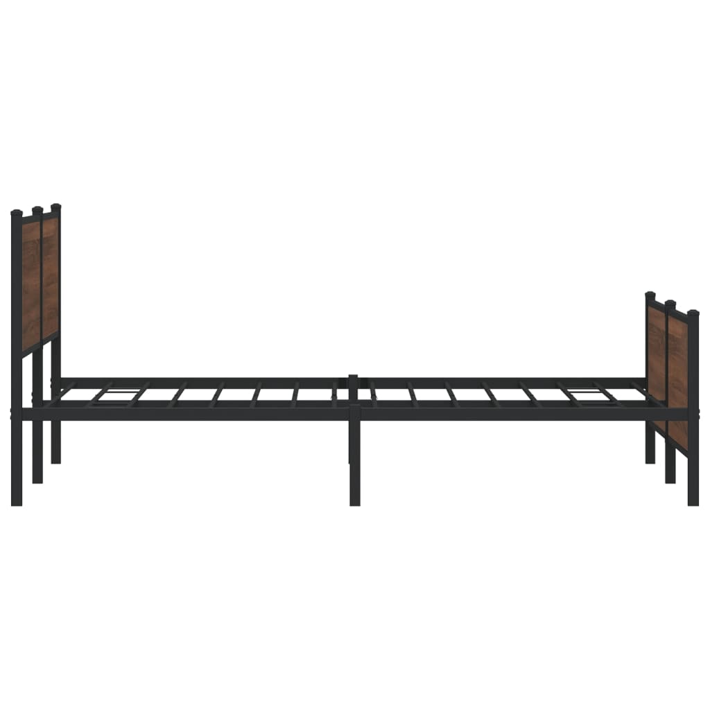 Metalni okvir kreveta bez madraca smeđa boja hrasta 183x213 cm