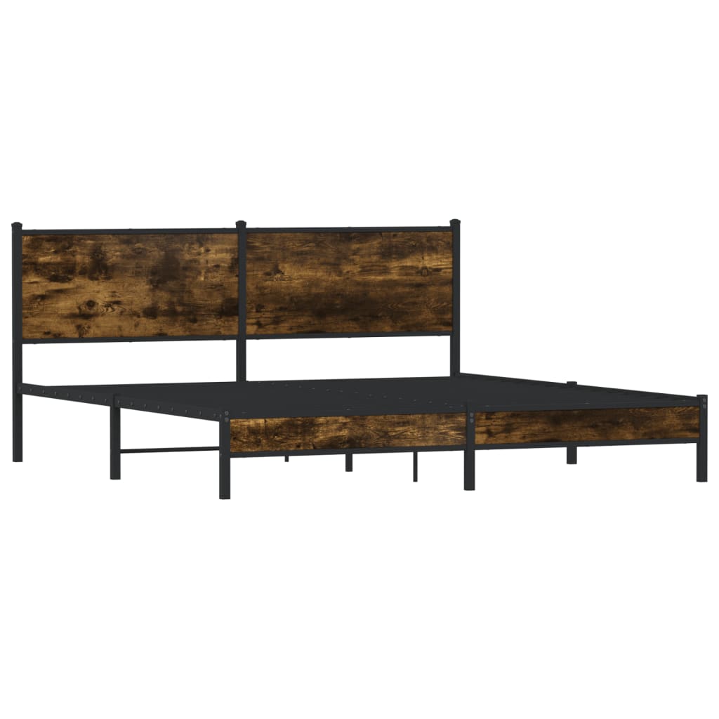 Metalni okvir kreveta bez madraca boja hrasta 183x213 cm