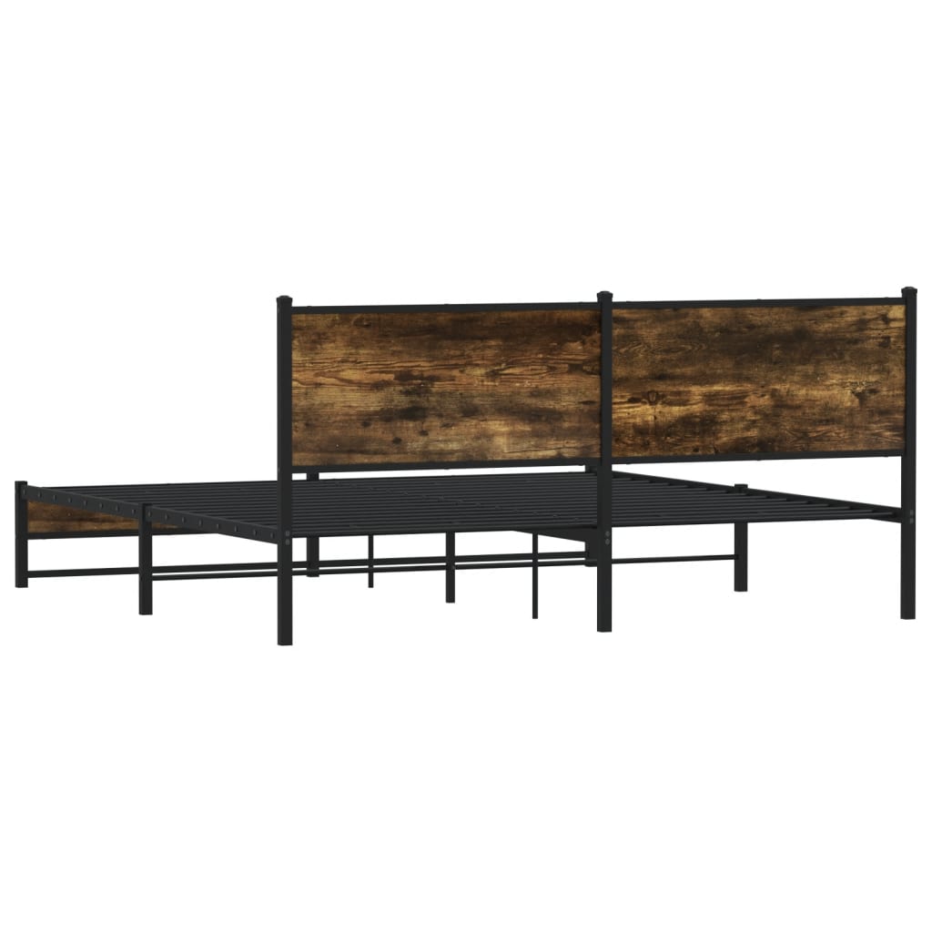 Metalni okvir kreveta bez madraca boja hrasta 180x200 cm