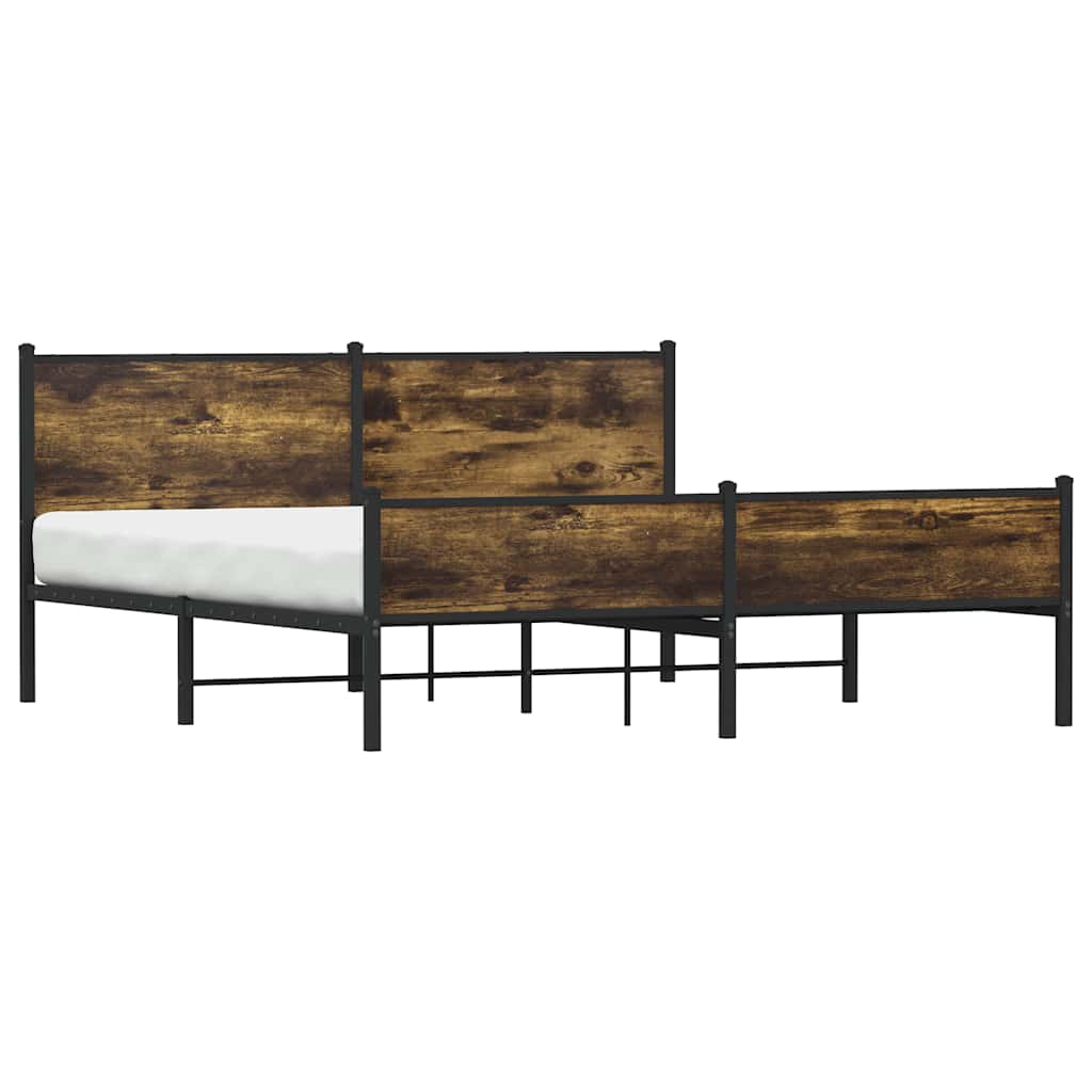 Metalni okvir kreveta bez madraca boja hrasta 160x200 cm