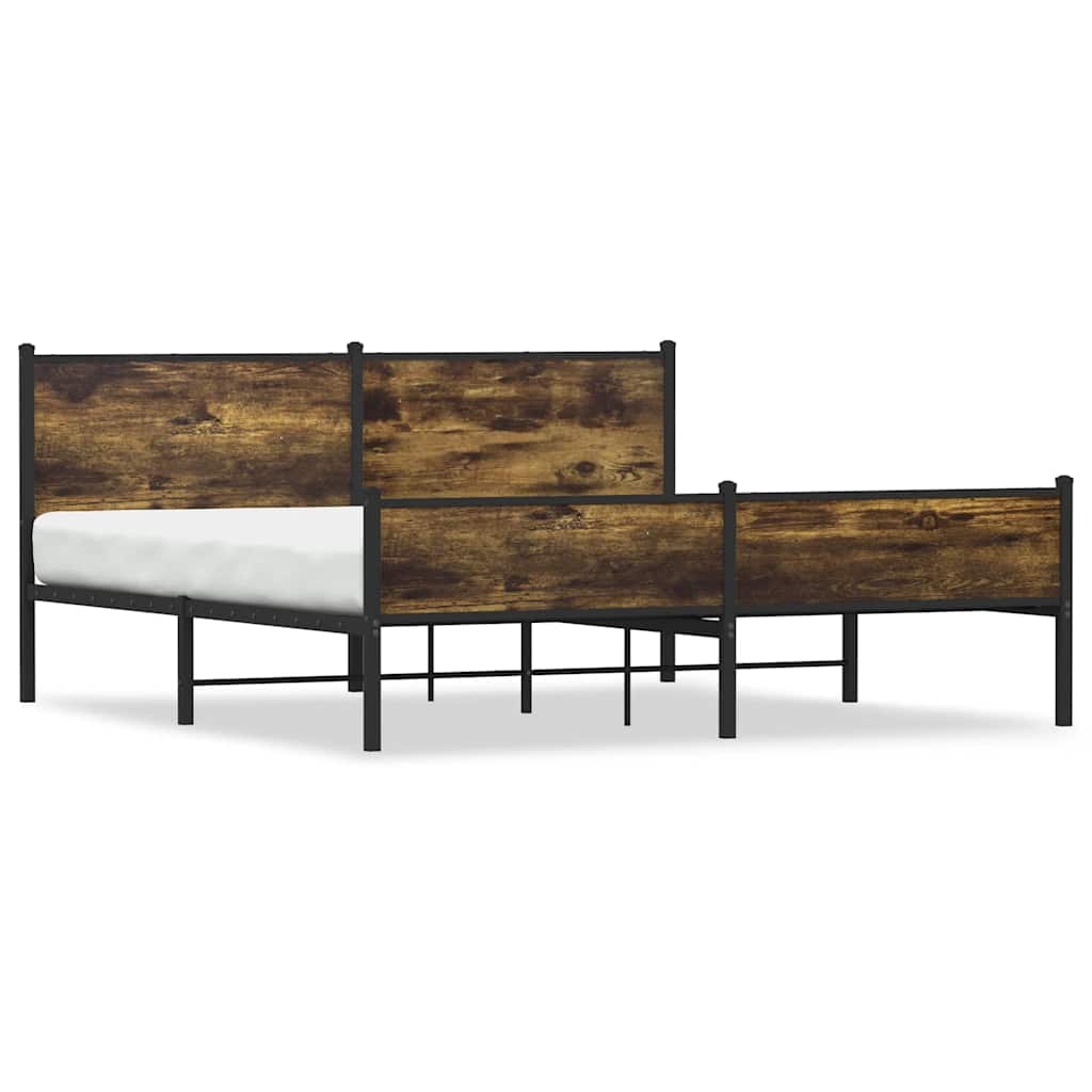Metalni okvir kreveta bez madraca boja hrasta 180x200 cm
