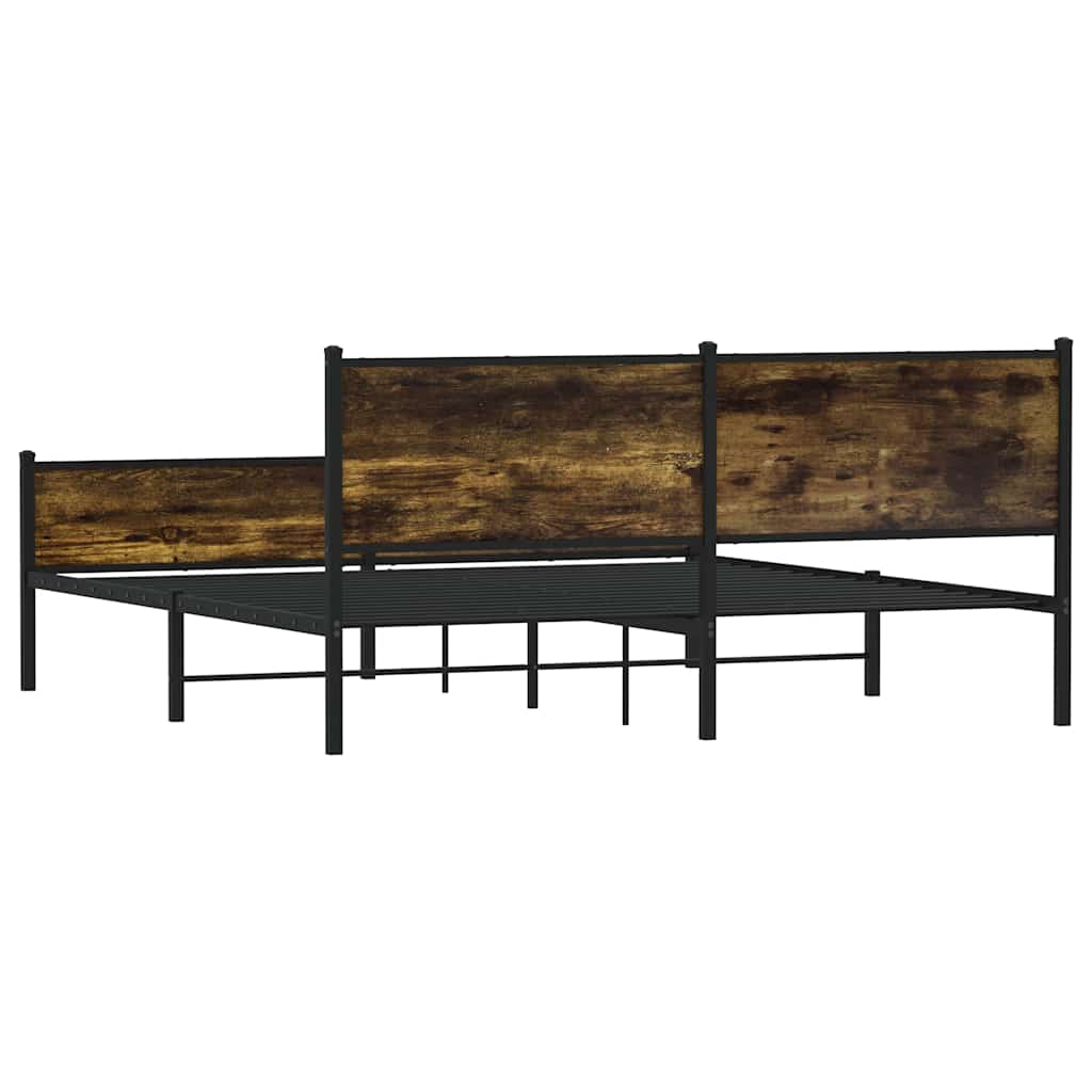Metalni okvir kreveta bez madraca boja hrasta 180x200 cm