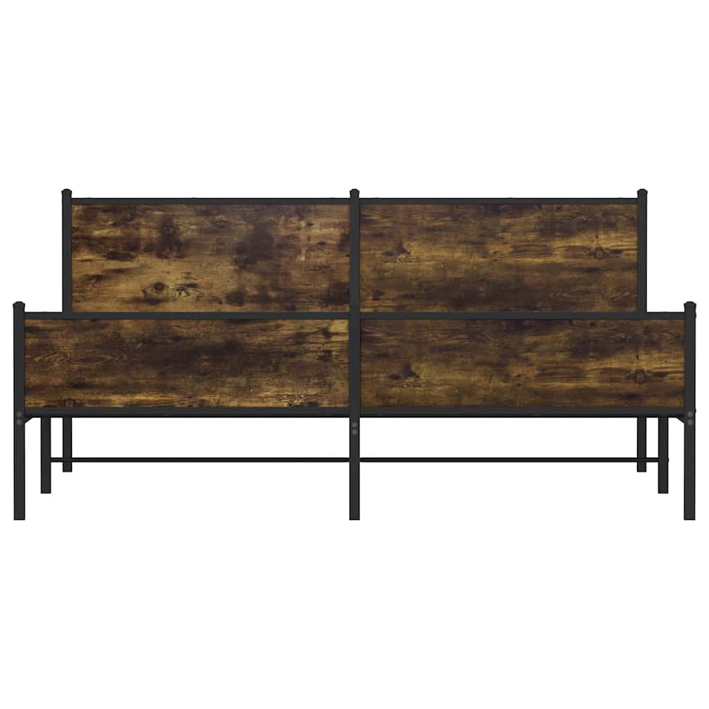 Metalni okvir kreveta bez madraca boja hrasta 193x203 cm