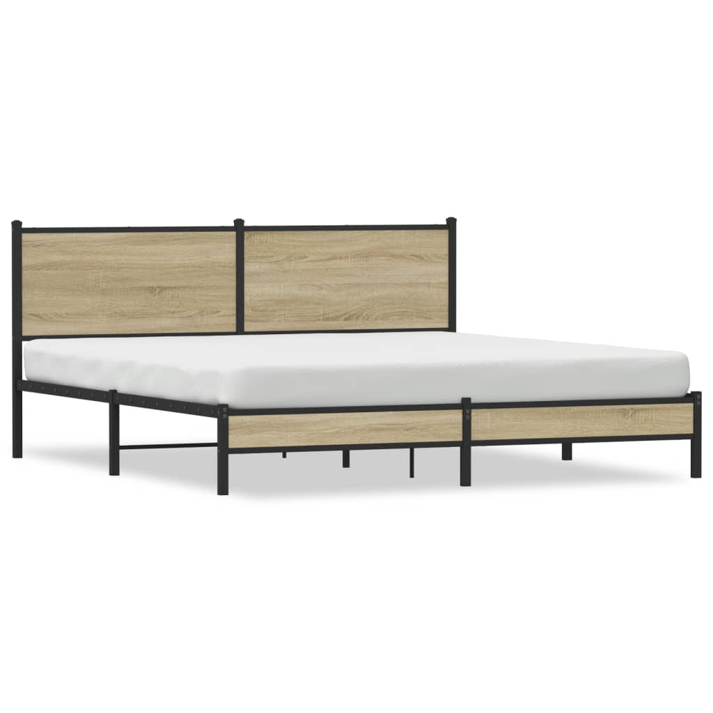 Metalni okvir kreveta bez madraca boja hrasta sonome 183x213 cm
