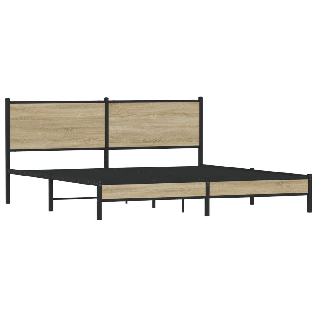 Metalni okvir kreveta bez madraca boja hrasta sonome 183x213 cm