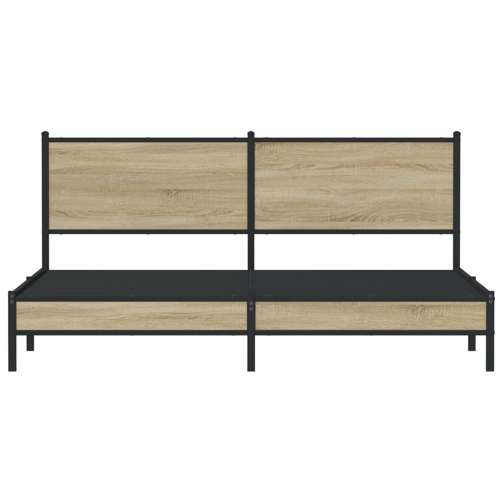 Metalni okvir kreveta bez madraca boja hrasta sonome 183x213 cm