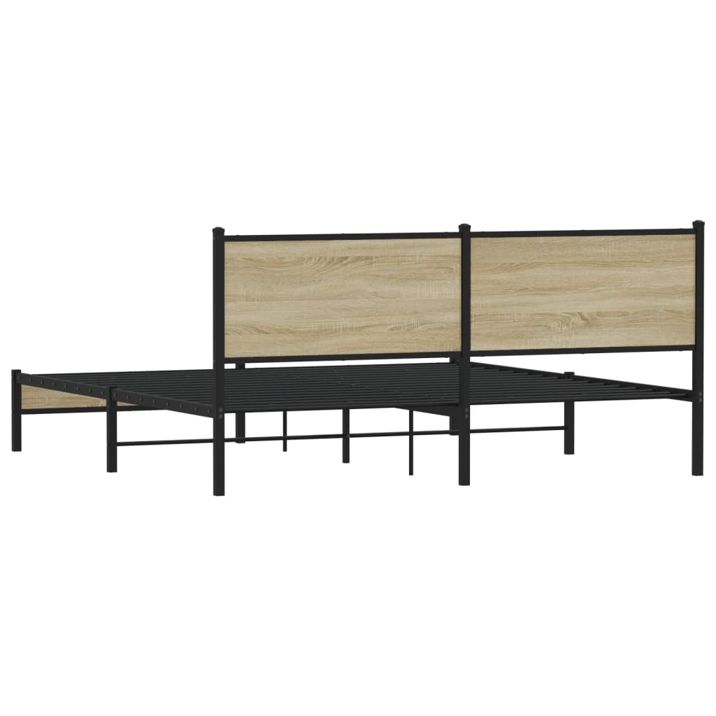 Metalni okvir kreveta bez madraca boja hrasta sonome 183x213 cm