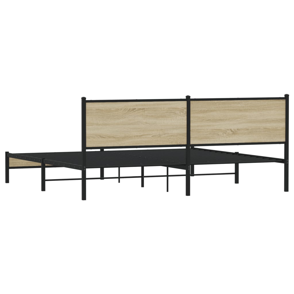 Metalni okvir kreveta bez madraca boja hrasta sonome 200x200 cm