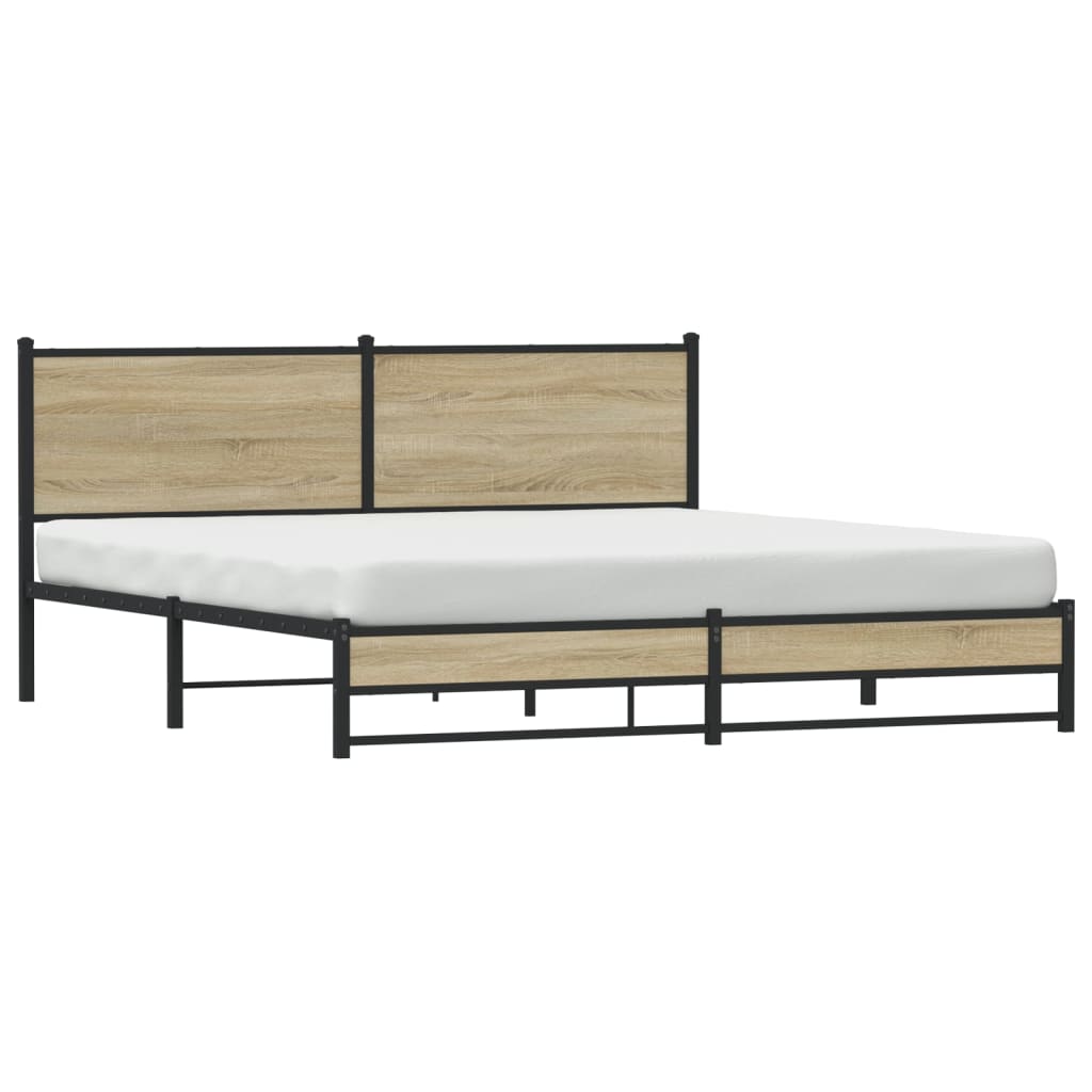 Metalni okvir kreveta bez madraca boja hrasta sonome 183x213 cm