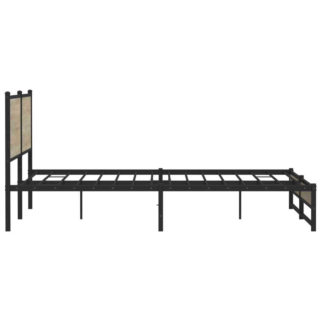 Metalni okvir kreveta bez madraca boja hrasta sonome 200x200 cm