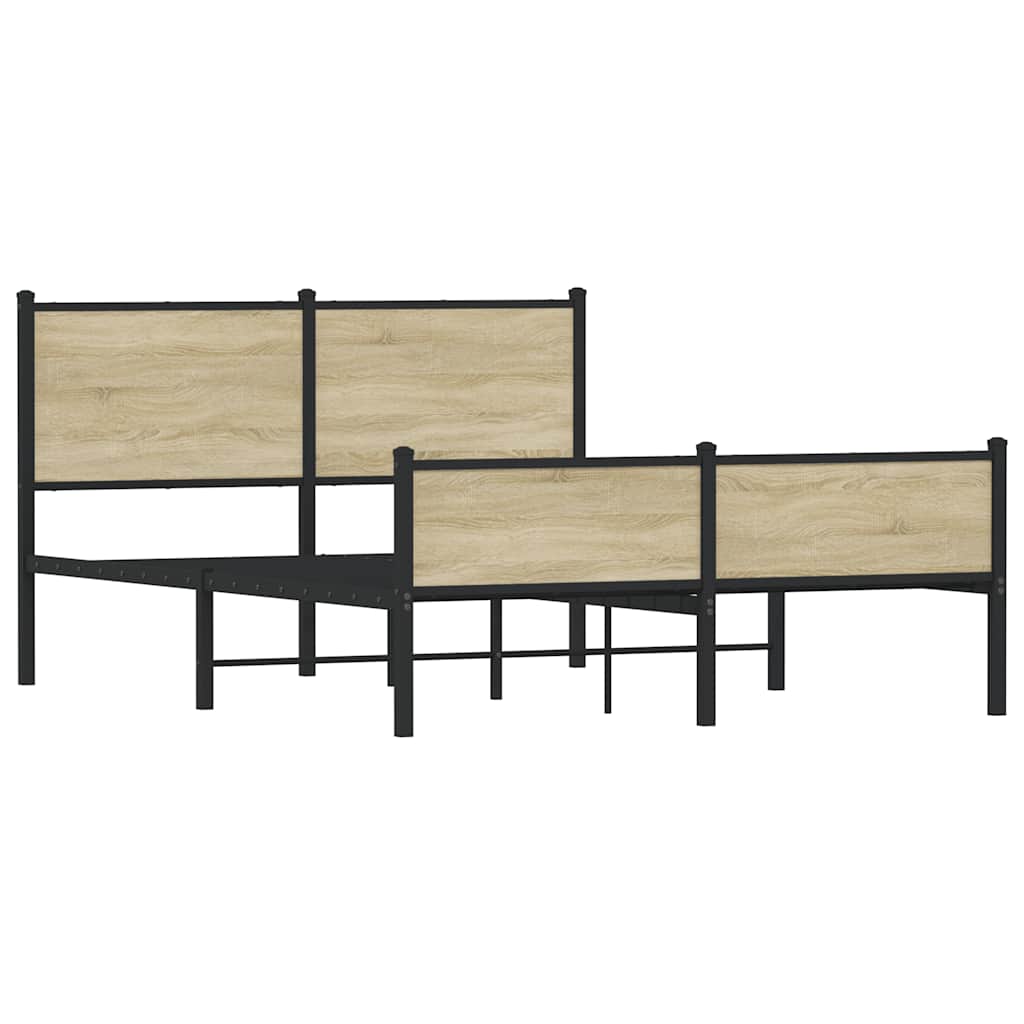 Metalni okvir kreveta bez madraca boja hrasta sonome 150x200 cm
