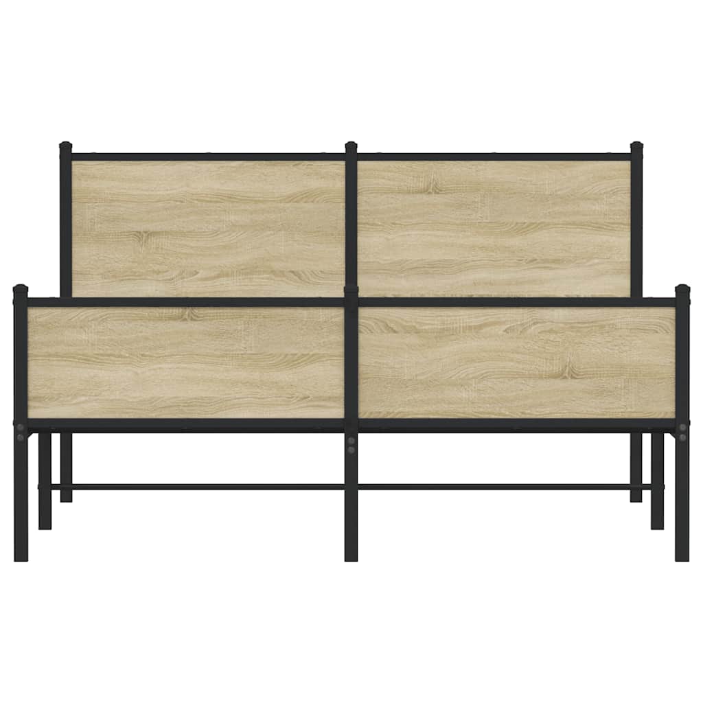 Metalni okvir kreveta bez madraca boja hrasta sonome 150x200 cm