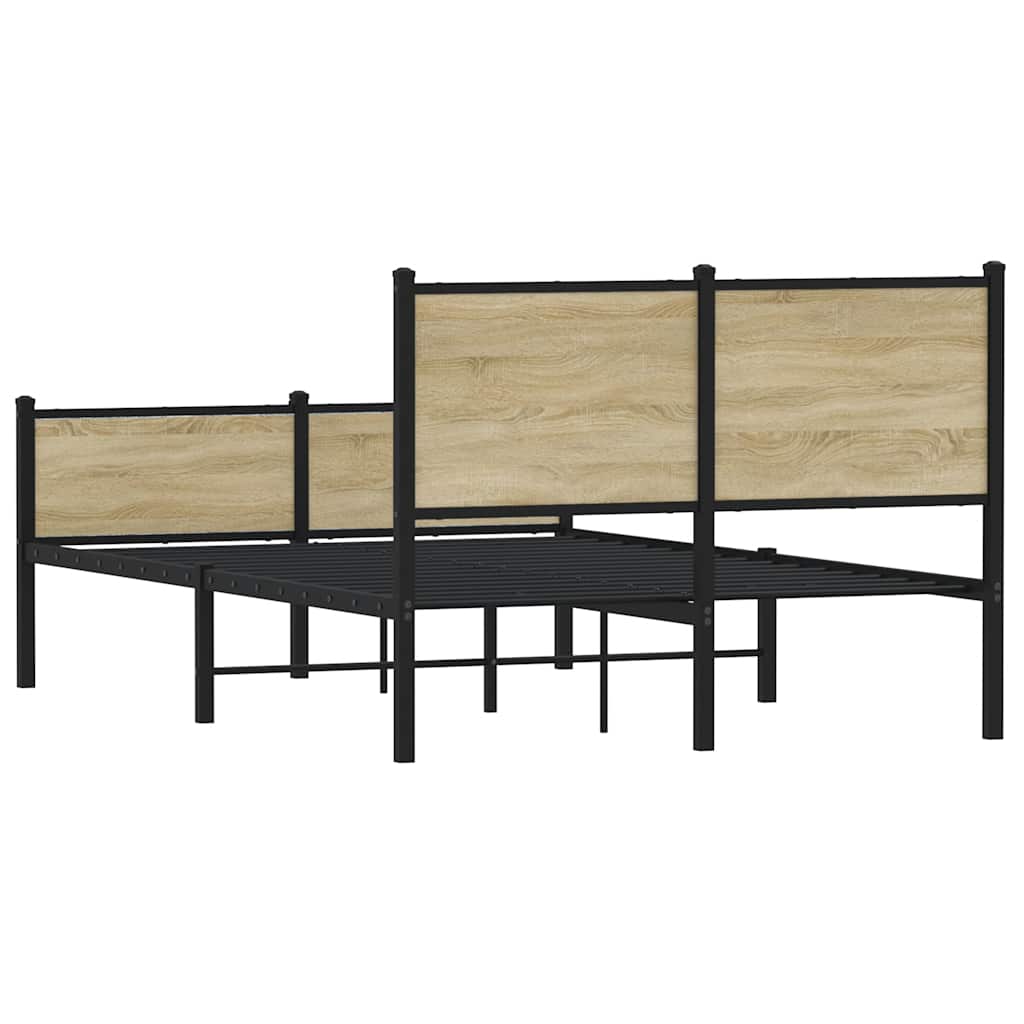 Metalni okvir kreveta bez madraca boja hrasta sonome 150x200 cm