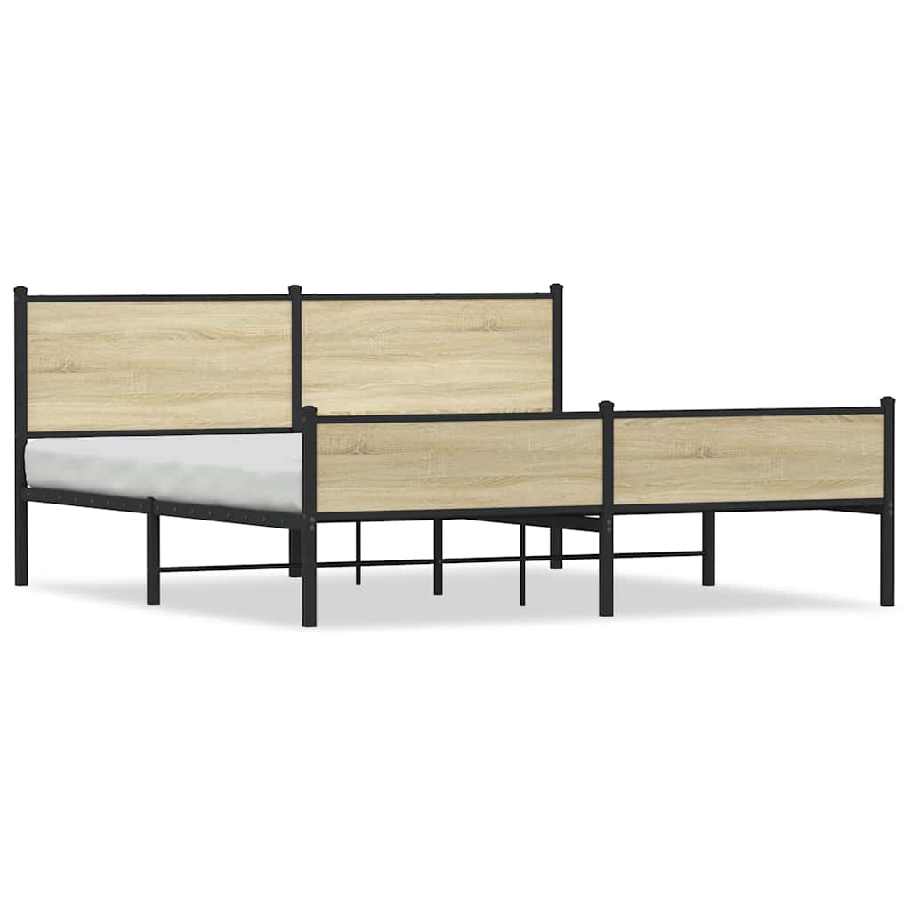 Metalni okvir kreveta bez madraca boja hrasta sonome 160x200 cm