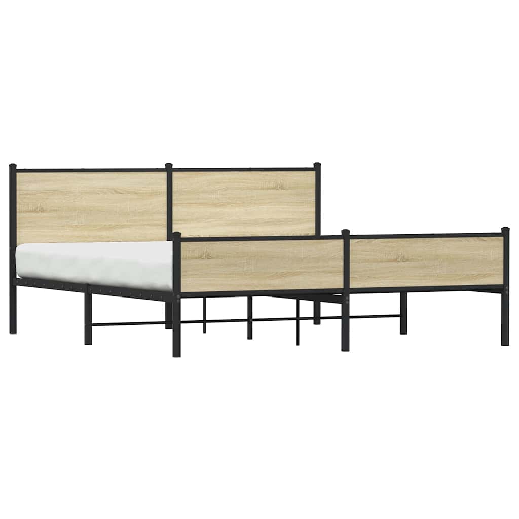 Metalni okvir kreveta bez madraca boja hrasta sonome 160x200 cm