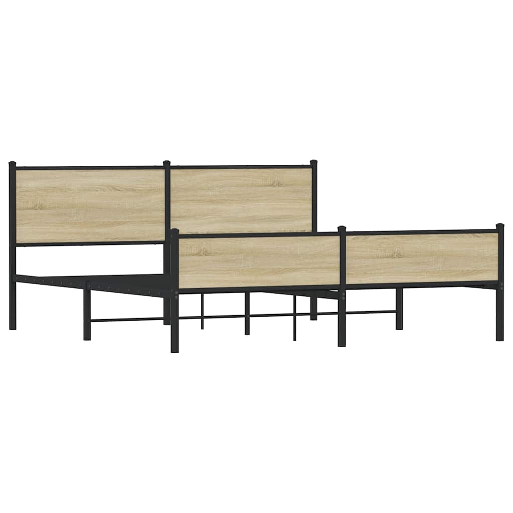 Metalni okvir kreveta bez madraca boja hrasta sonome 160x200 cm