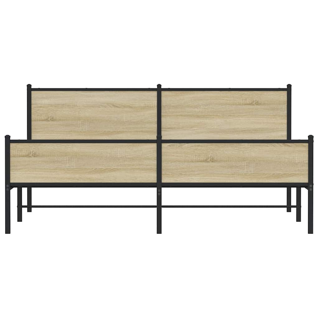 Metalni okvir kreveta bez madraca boja hrasta sonome 160x200 cm