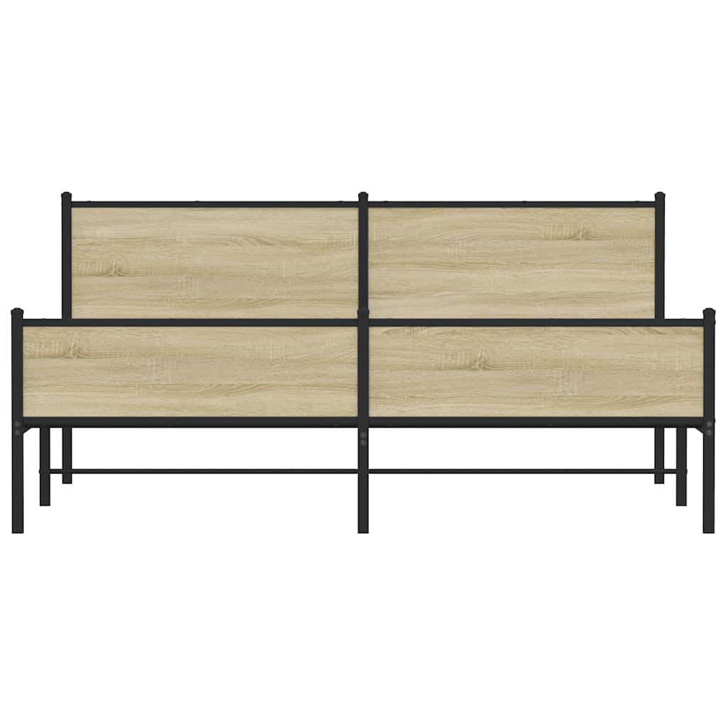 Metalni okvir kreveta bez madraca boja hrasta sonome 183x213 cm