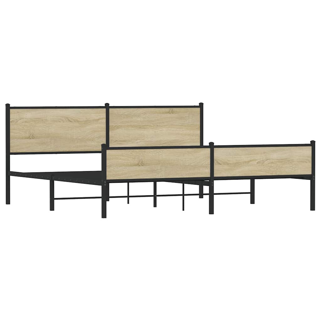 Metalni okvir kreveta bez madraca boja hrasta sonome 200x200 cm
