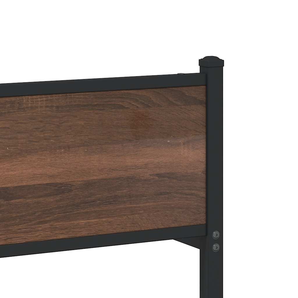 Metalni okvir kreveta bez madraca smeđa boja hrasta 150x200 cm