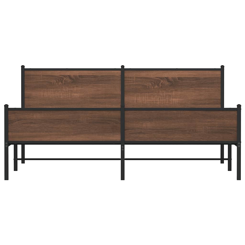 Metalni okvir kreveta bez madraca smeđa boja hrasta 180x200 cm