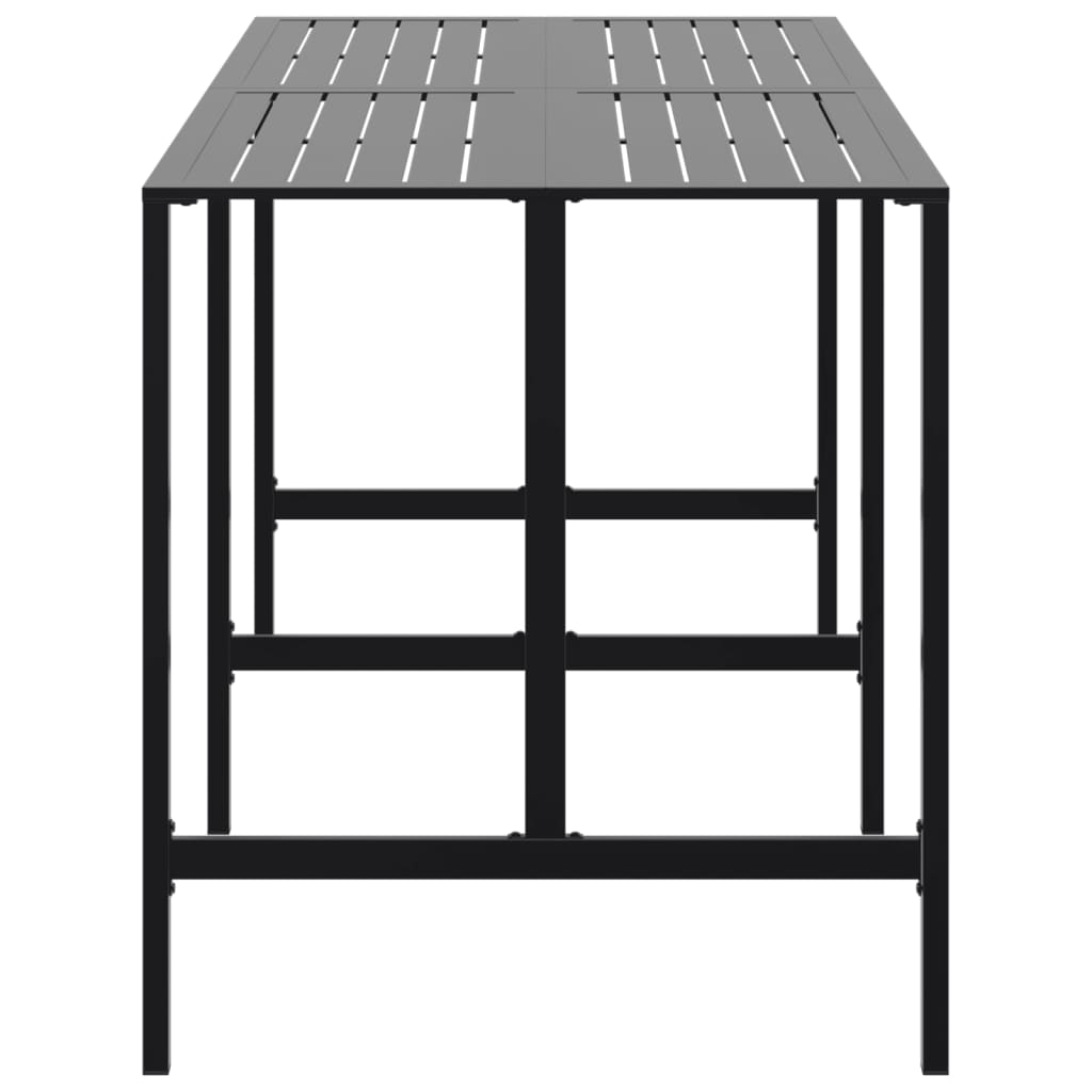 Barski stol crni 200x100x110 cm od čelika obloženog prahom
