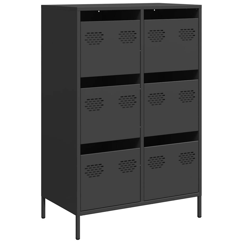 Visoka komoda crna 68 x 39 x 101,5 cm od čelika