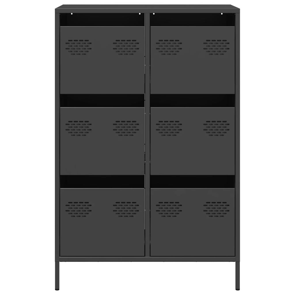 Visoka komoda crna 68 x 39 x 101,5 cm od čelika