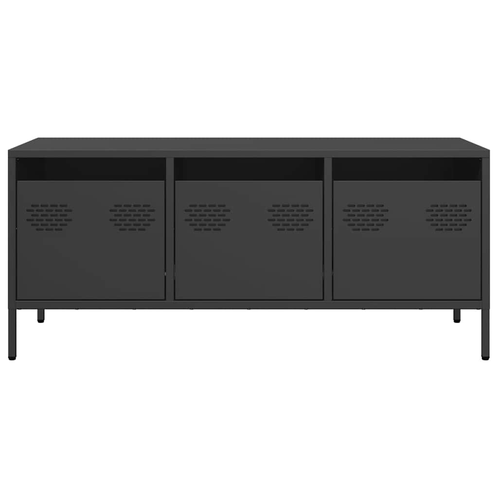 TV ormarić crni 101,5x39x43,5 cm hladno valjani čelik