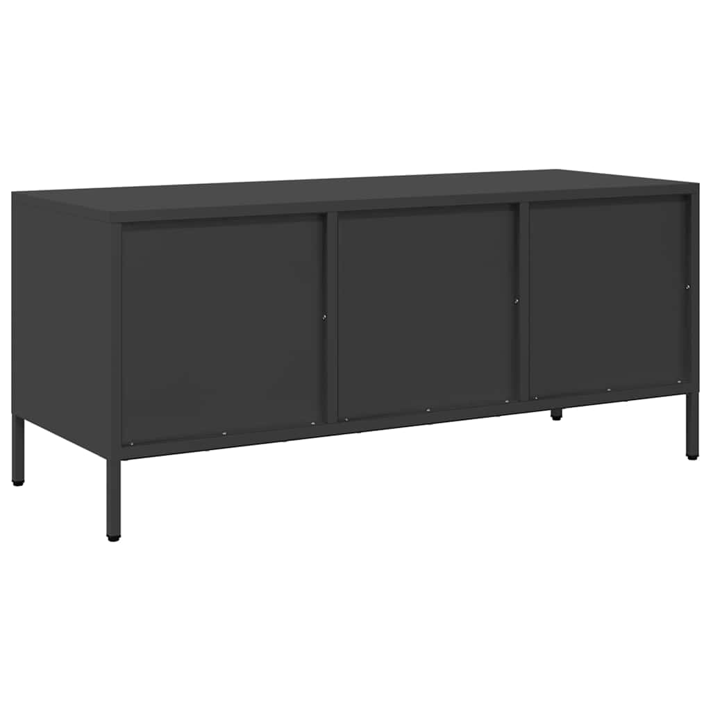TV ormarić crni 101,5x39x43,5 cm hladno valjani čelik