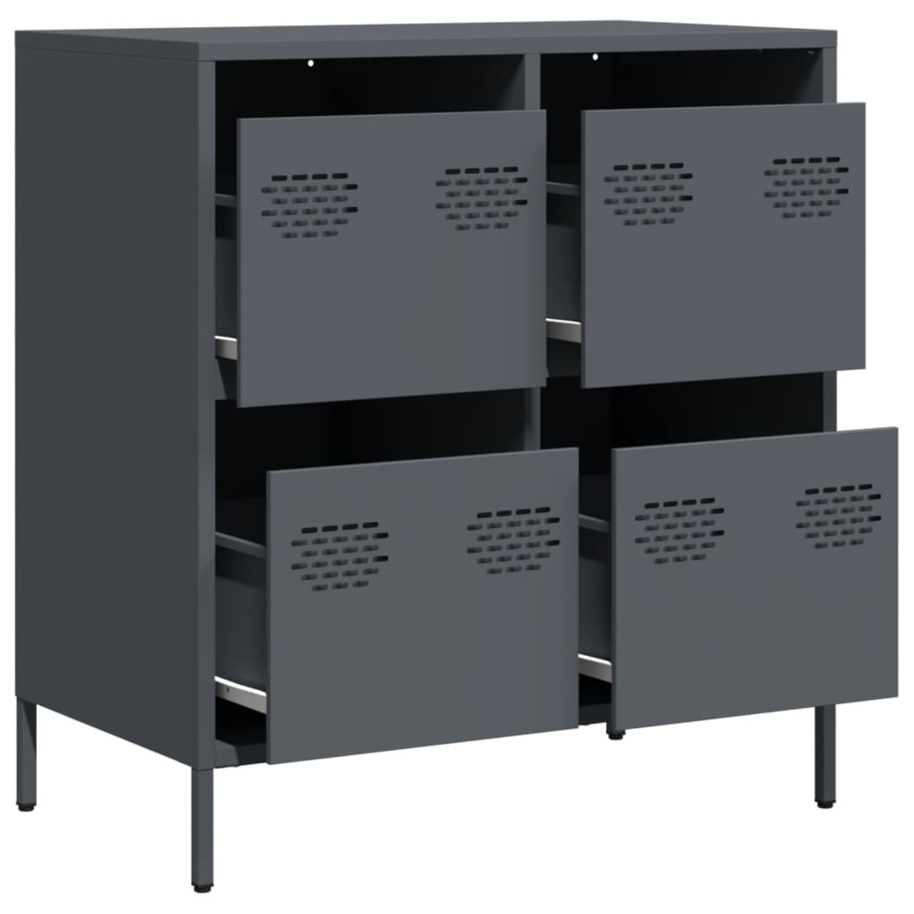 Komoda antracit 68x39x73,5 cm od hladno valjanog čelika